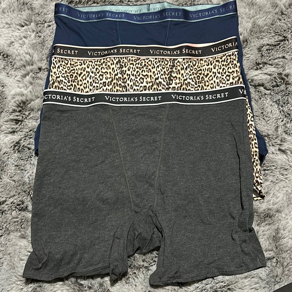 3 x Victoria's Secret Boy Briefs Slip Boxer Briefs - Navy, Leopard, and Gray XXL